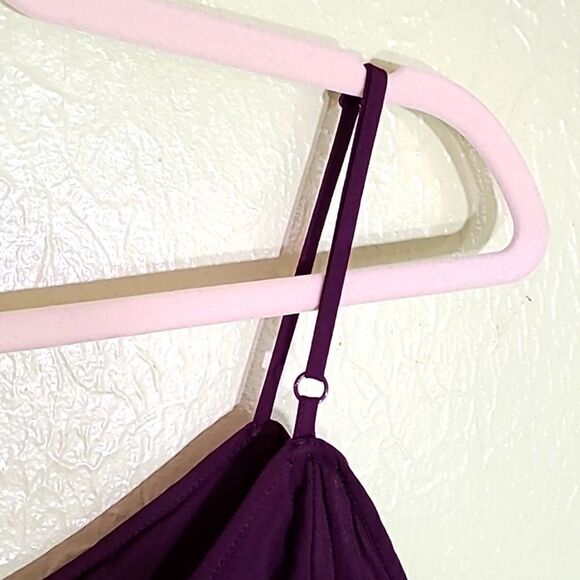 Express Cold-Shoulder Mini-Dress, Dark Purple, Size Small Petite - Picture 6 of 8